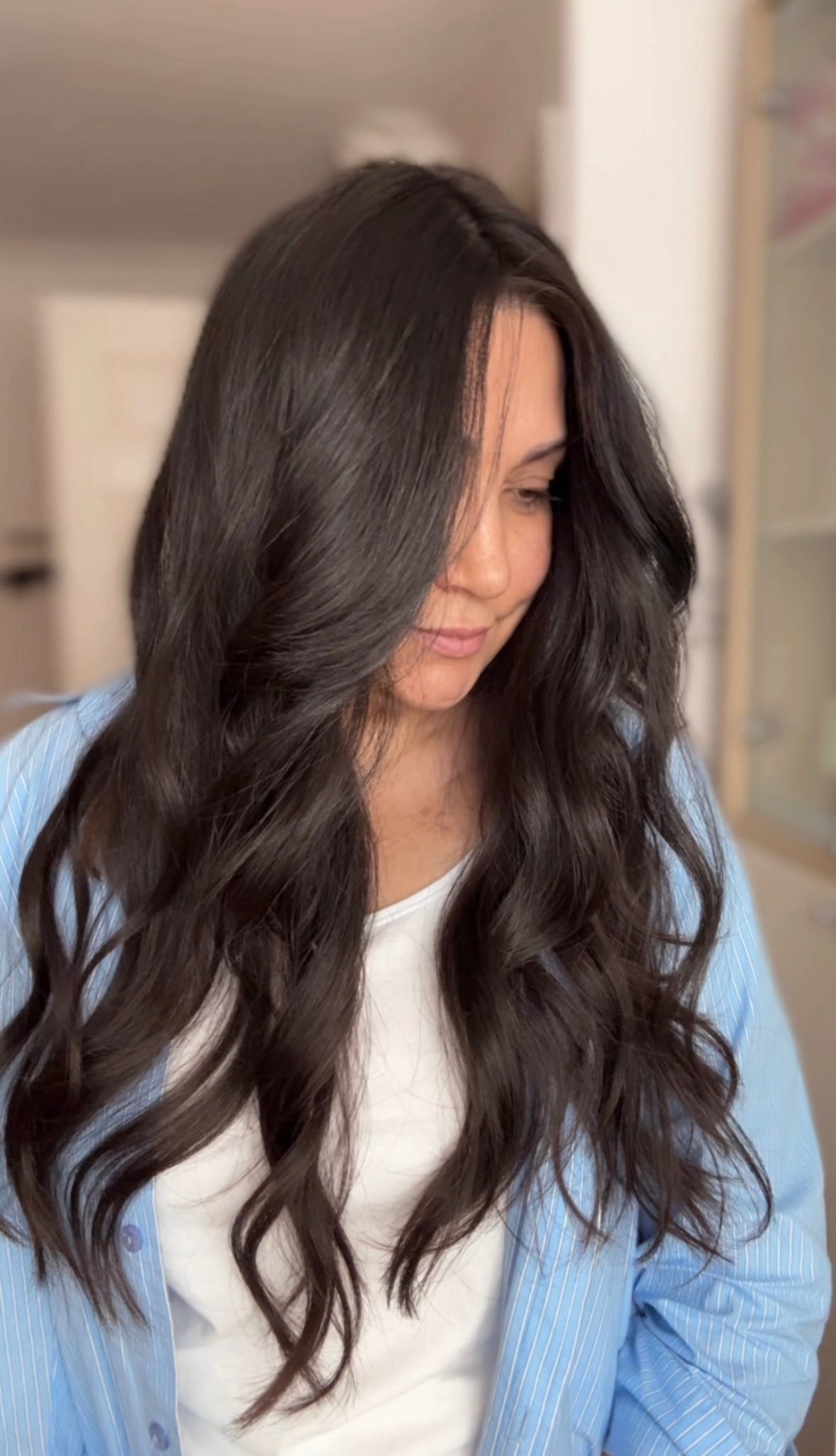 FEATHERLITE DARKEST BROWN TO SOFT BLACK VIRGIN HAIR TOPPER