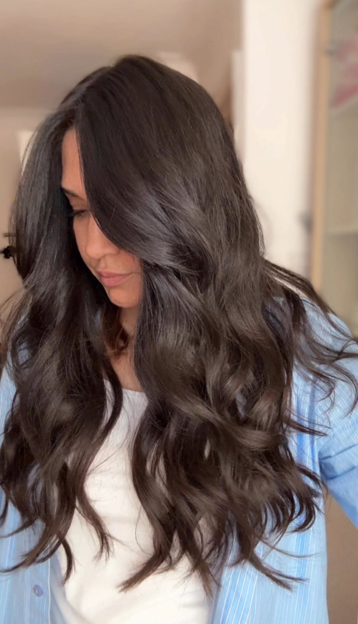 FEATHERLITE DARKEST BROWN TO SOFT BLACK VIRGIN HAIR TOPPER