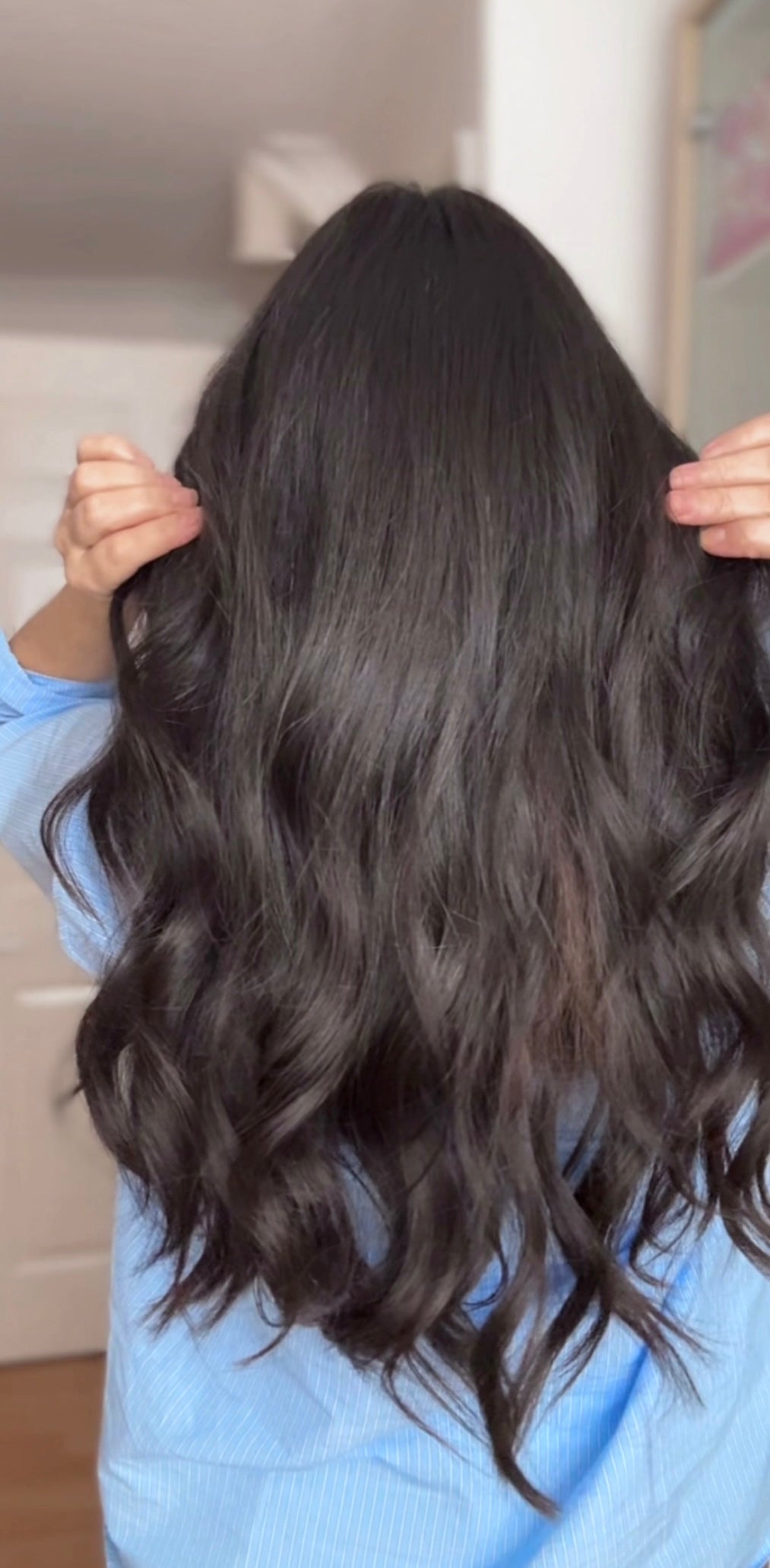 FEATHERLITE DARKEST BROWN TO SOFT BLACK VIRGIN HAIR TOPPER