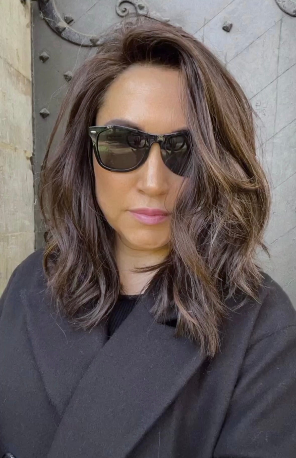 FEATHERLITE DARK BROWN TOPPER WITH CARAMEL BALAYAGE