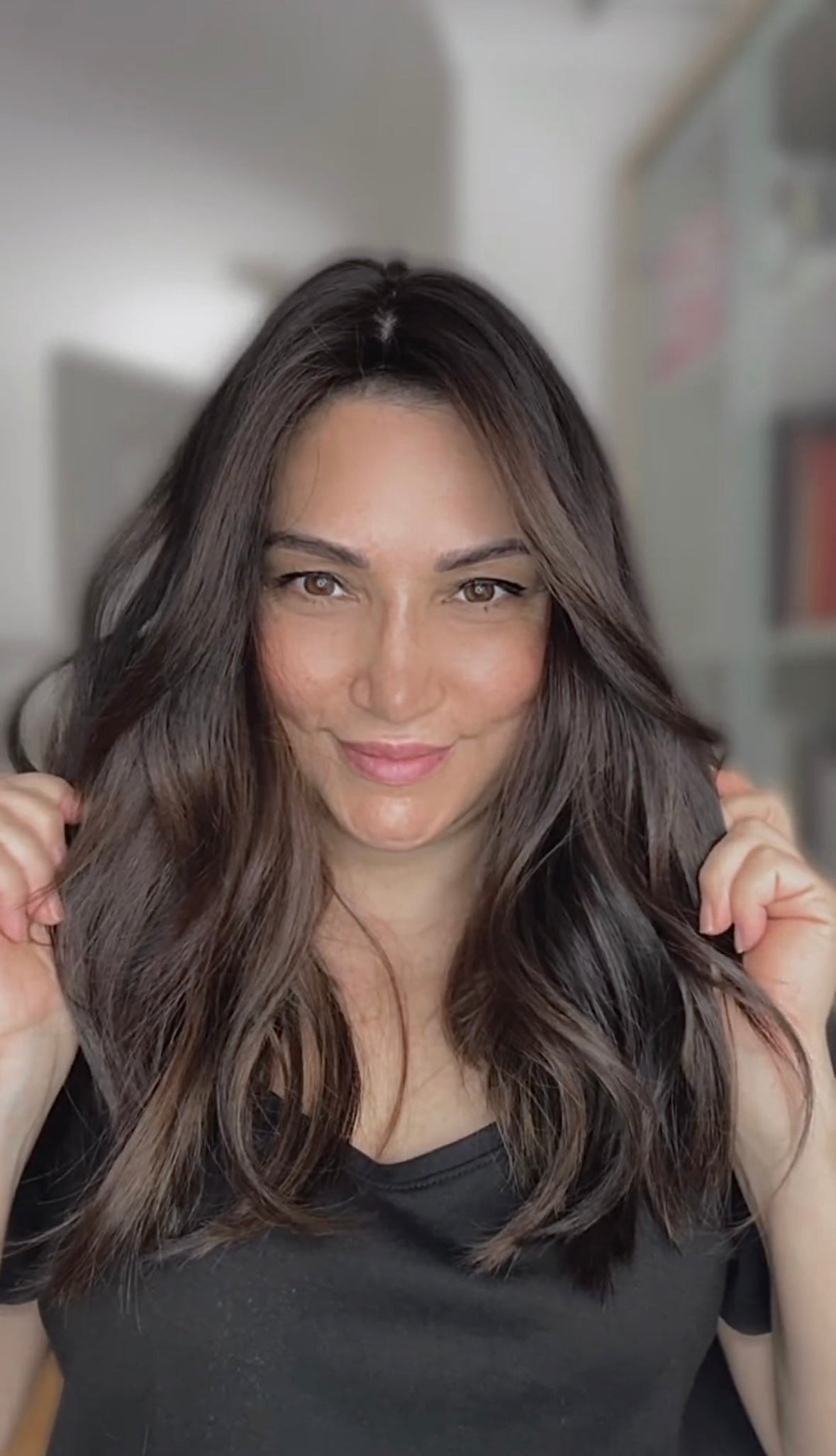 Reserved for S. FEATHERLITE VIRGIN BASE DARK BROWN TOPPER WARM BALAYAGE