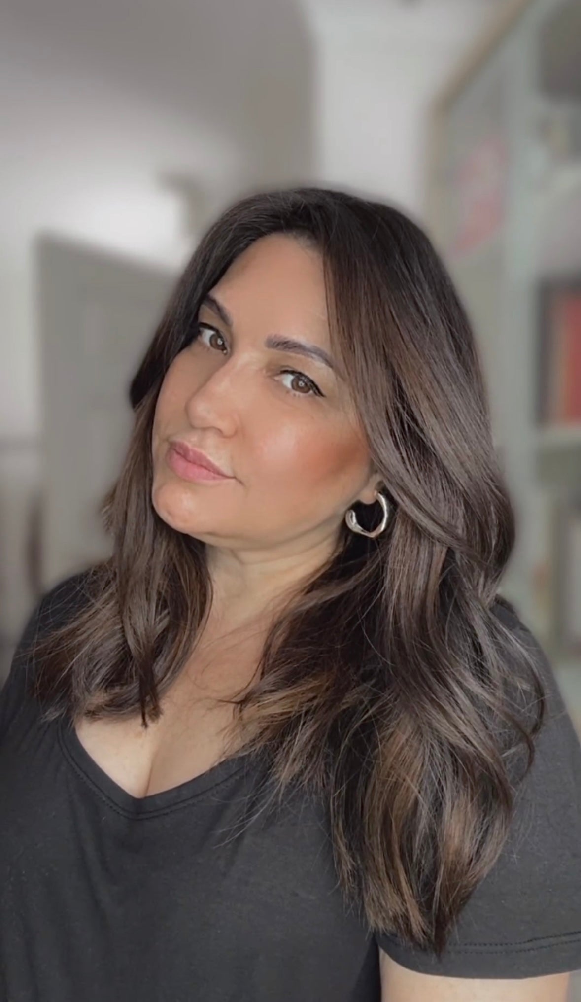 Reserved for S. FEATHERLITE VIRGIN BASE DARK BROWN TOPPER WARM BALAYAGE