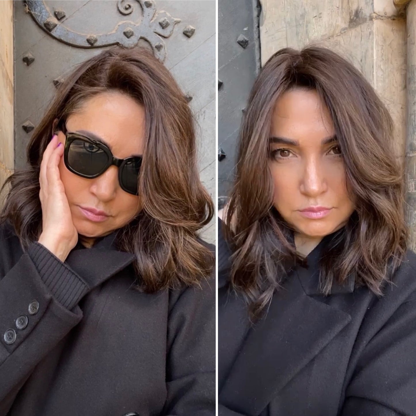 FEATHERLITE DARK BROWN TOPPER WITH CARAMEL BALAYAGE