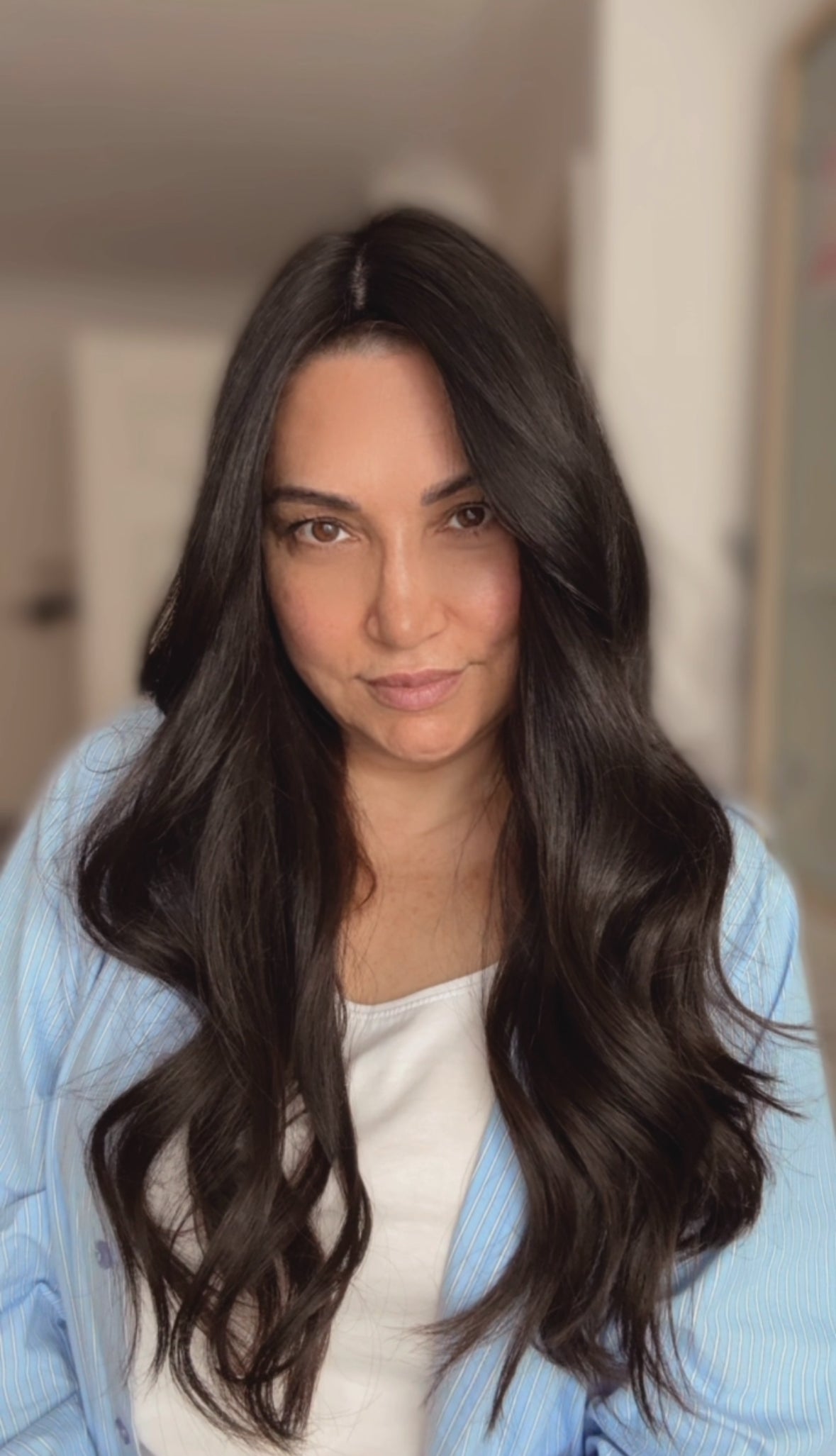 FEATHERLITE DARKEST BROWN TO SOFT BLACK VIRGIN HAIR TOPPER