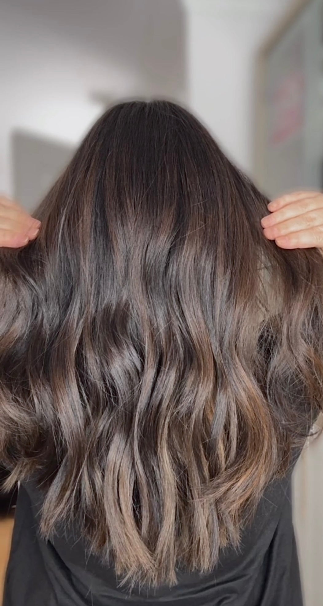 Reserved for S. FEATHERLITE VIRGIN BASE DARK BROWN TOPPER WARM BALAYAGE