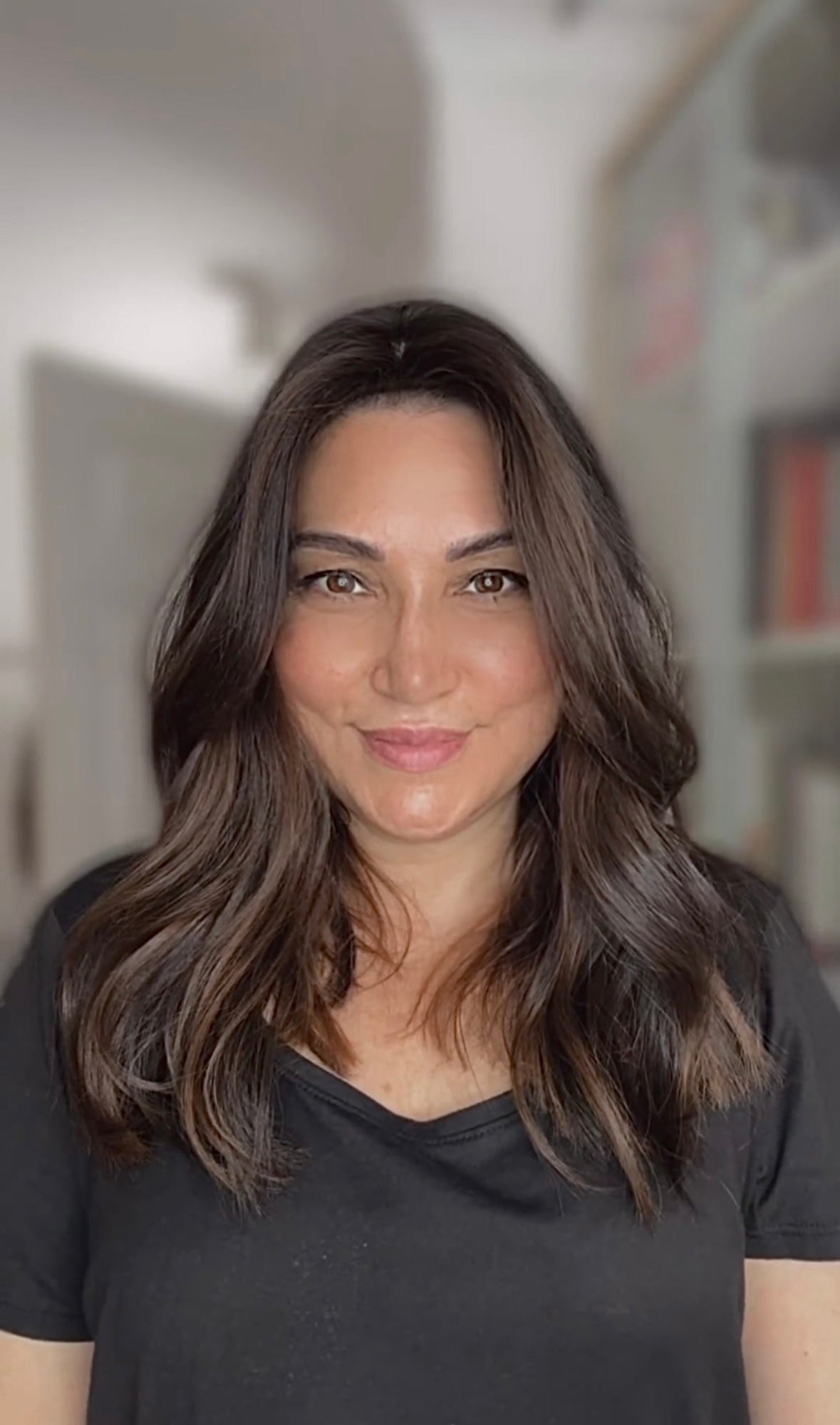 Reserved for S. FEATHERLITE VIRGIN BASE DARK BROWN TOPPER WARM BALAYAGE