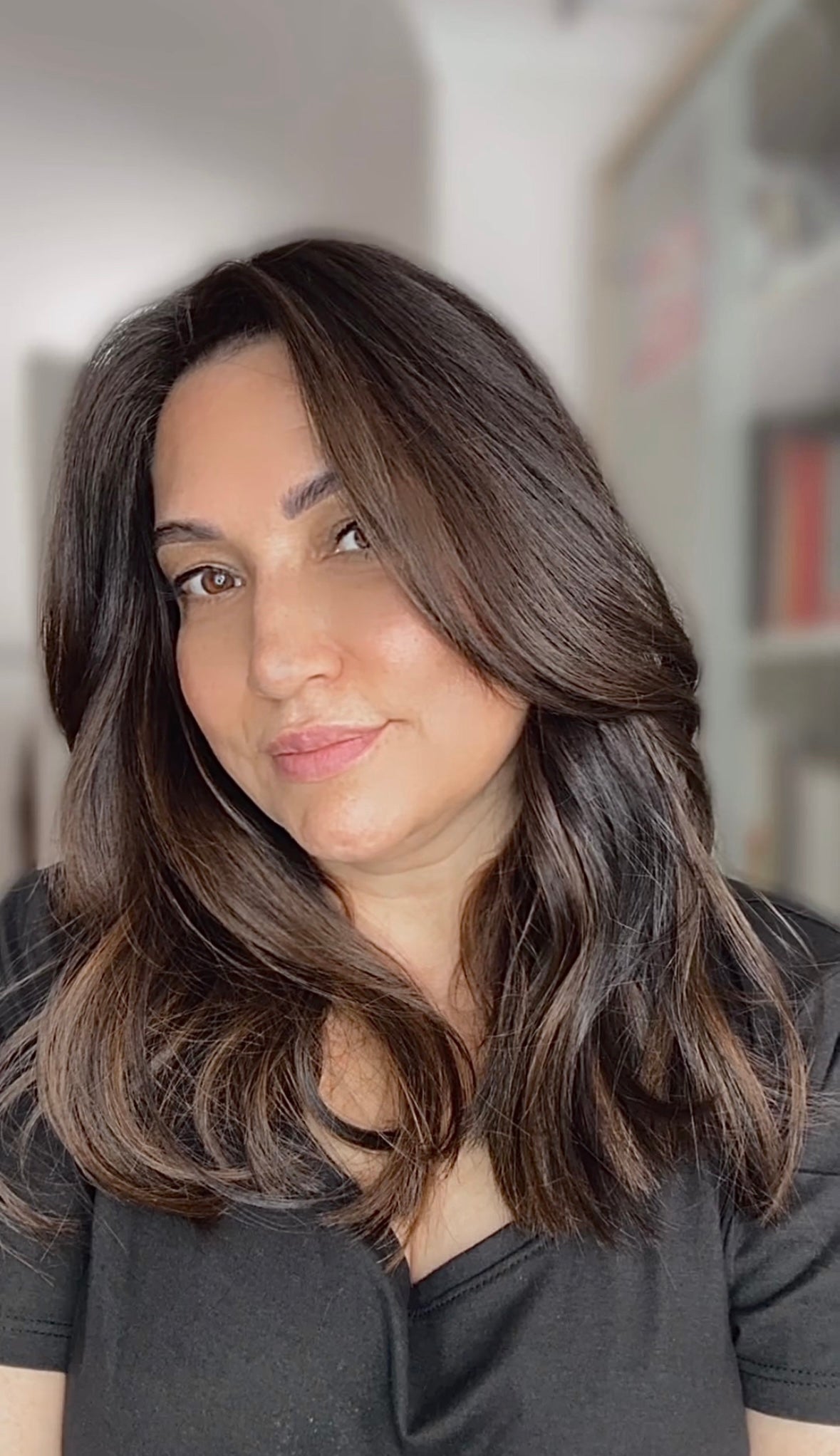 Reserved for S. FEATHERLITE VIRGIN BASE DARK BROWN TOPPER WARM BALAYAGE