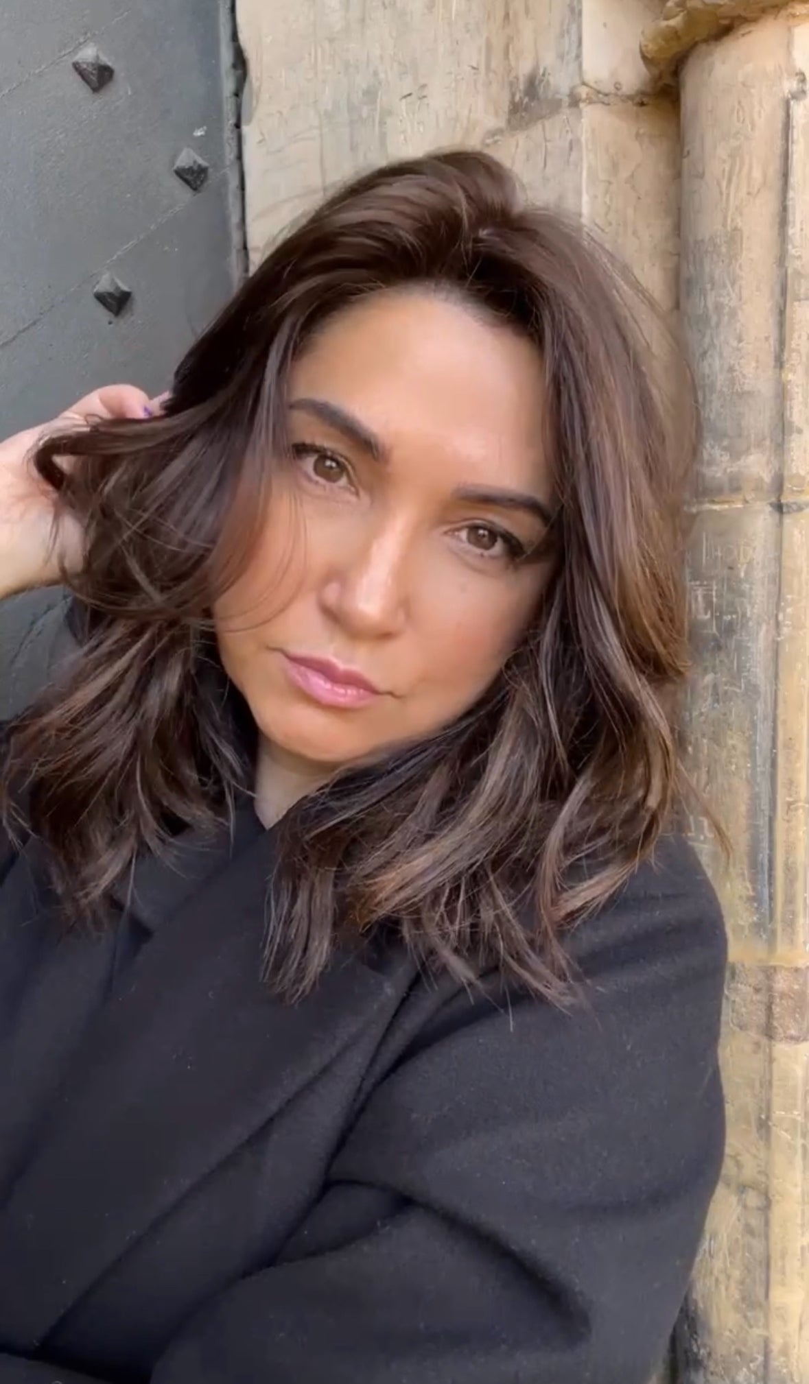 FEATHERLITE DARK BROWN TOPPER WITH CARAMEL BALAYAGE