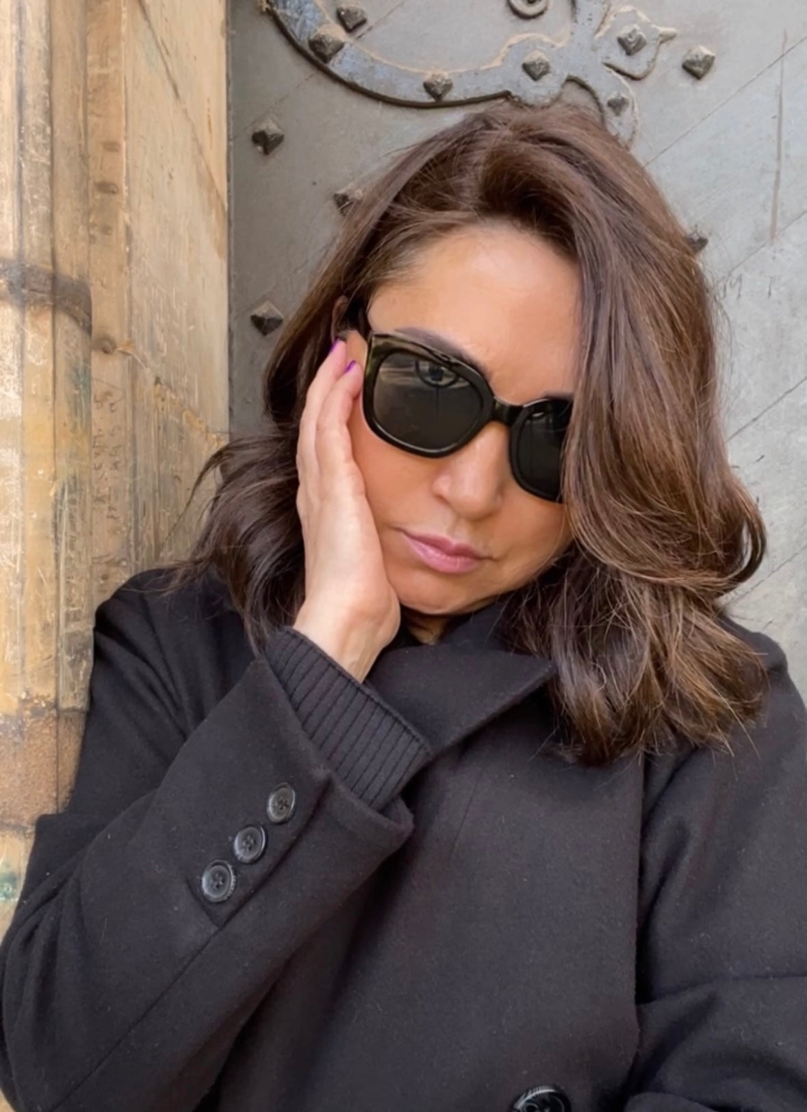 FEATHERLITE DARK BROWN TOPPER WITH CARAMEL BALAYAGE