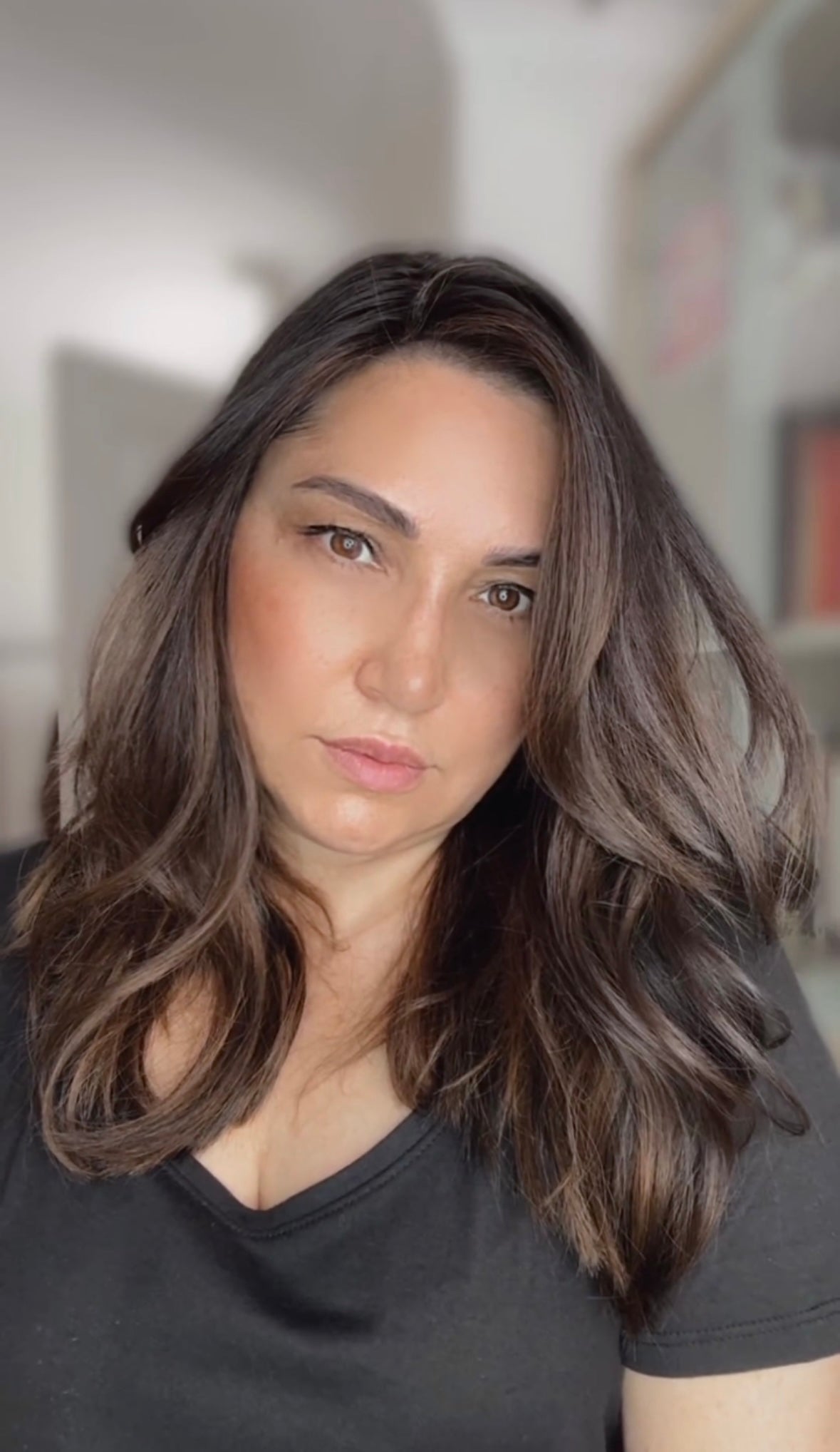 Reserved for S. FEATHERLITE VIRGIN BASE DARK BROWN TOPPER WARM BALAYAGE