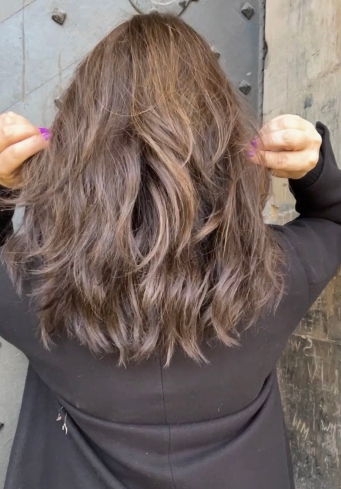 FEATHERLITE DARK BROWN TOPPER WITH CARAMEL BALAYAGE