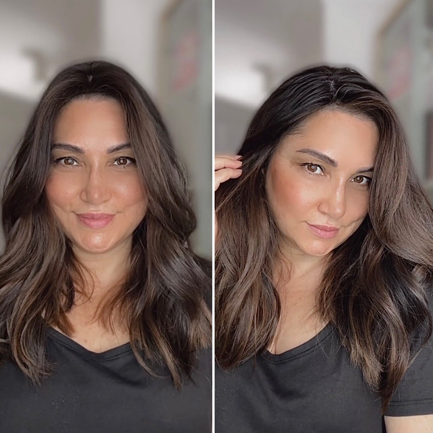 Reserved for S. FEATHERLITE VIRGIN BASE DARK BROWN TOPPER WARM BALAYAGE