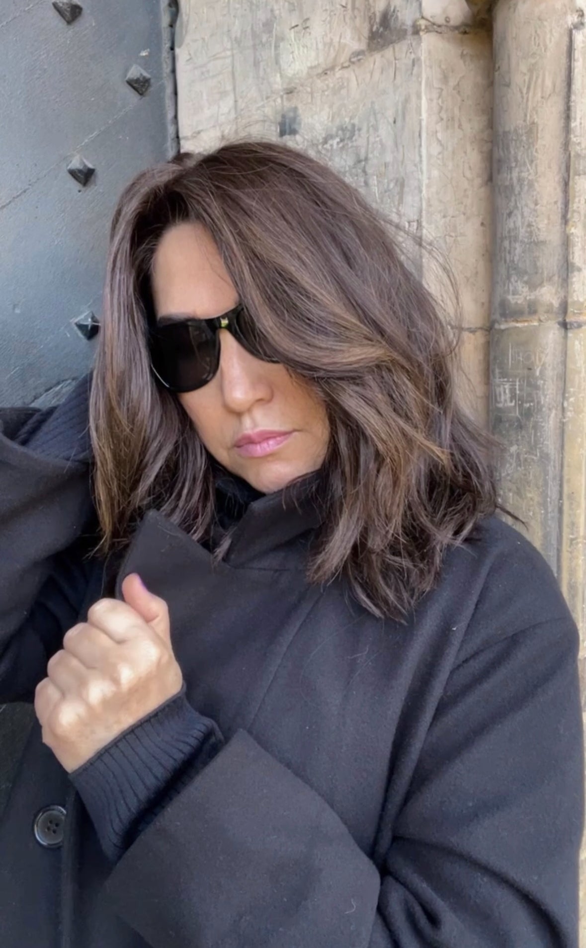 FEATHERLITE DARK BROWN TOPPER WITH CARAMEL BALAYAGE