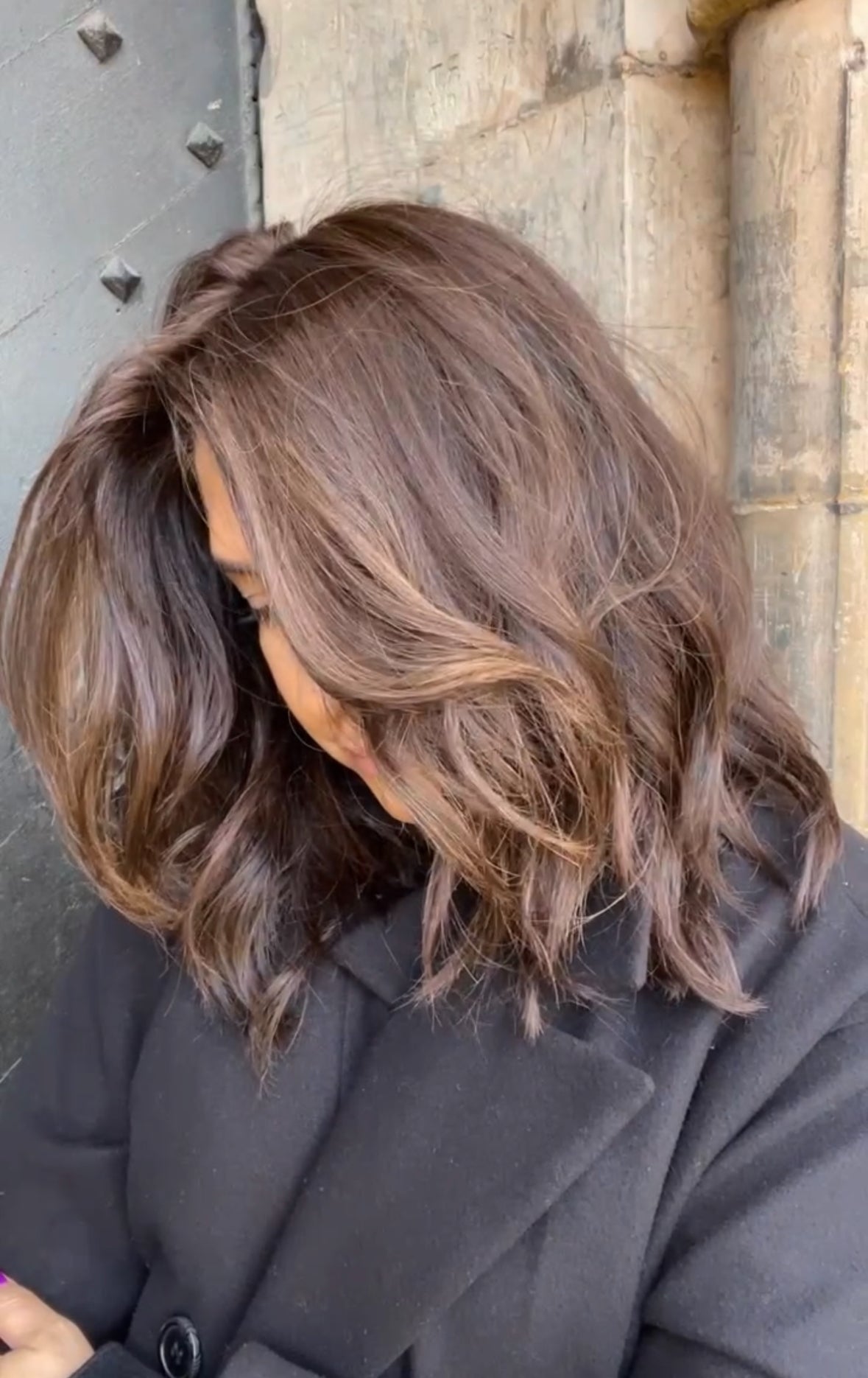 FEATHERLITE DARK BROWN TOPPER WITH CARAMEL BALAYAGE