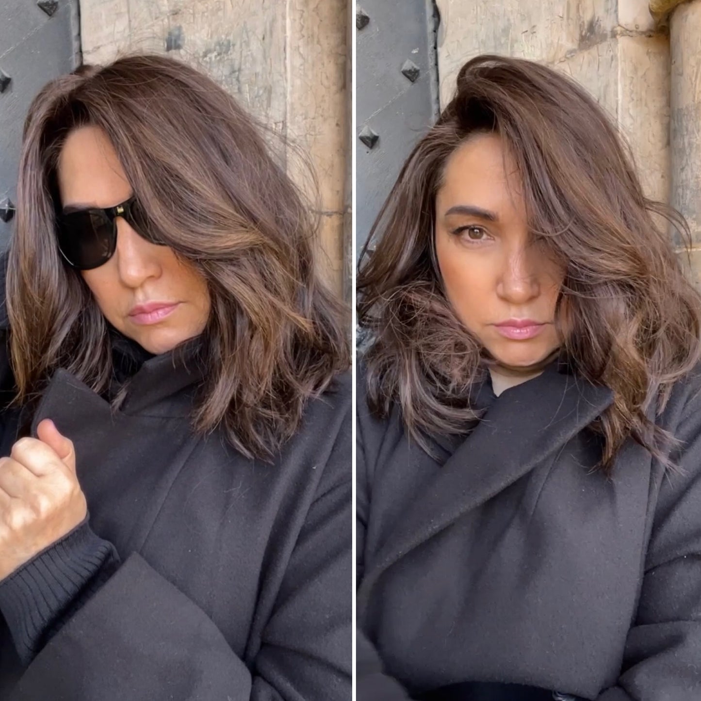 FEATHERLITE DARK BROWN TOPPER WITH CARAMEL BALAYAGE