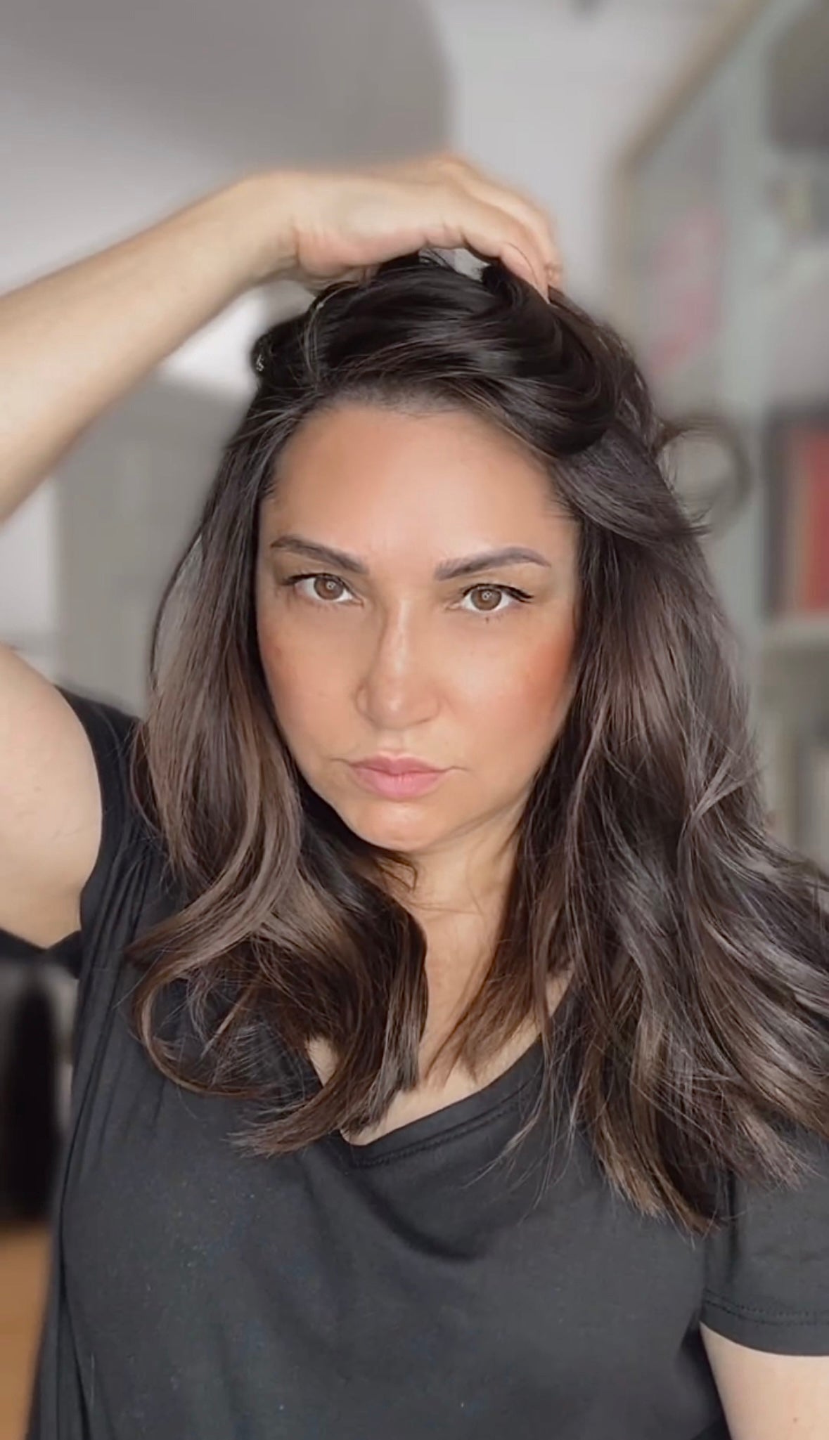 Reserved for S. FEATHERLITE VIRGIN BASE DARK BROWN TOPPER WARM BALAYAGE