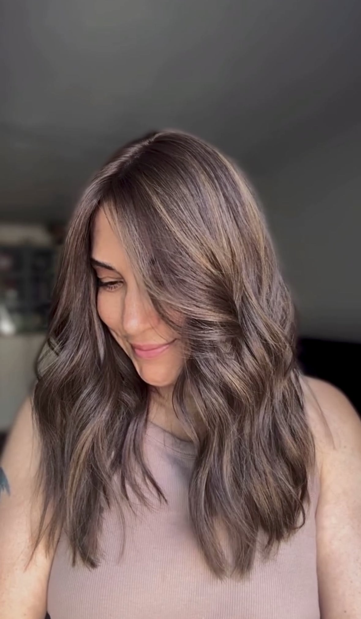 FEATHERLITE MEDUIM/LIGHT BROWN ASHY BALAYAGE TOPPER