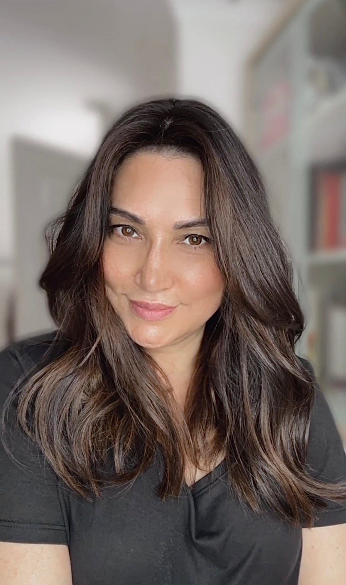 Reserved for S. FEATHERLITE VIRGIN BASE DARK BROWN TOPPER WARM BALAYAGE