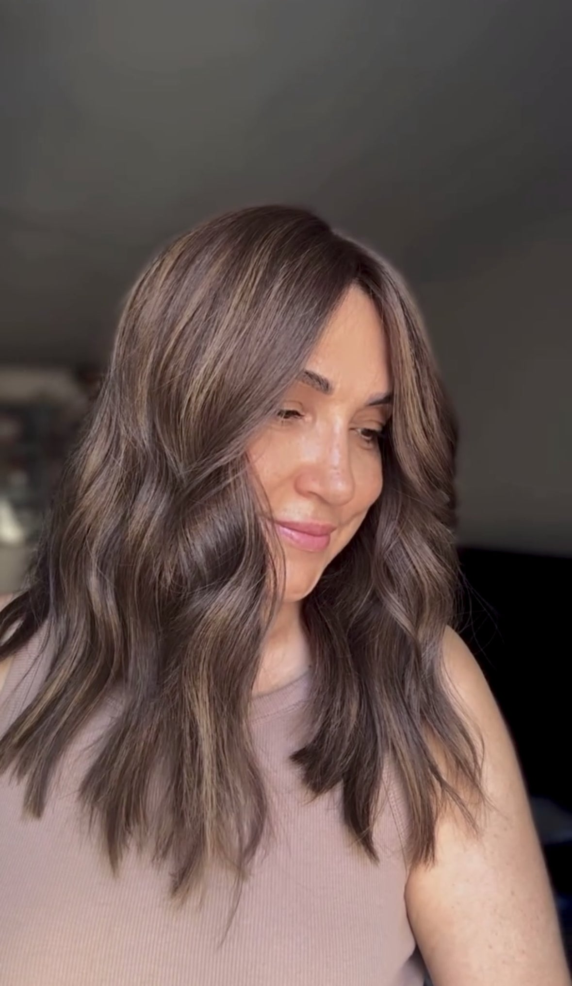 FEATHERLITE MEDUIM/LIGHT BROWN ASHY BALAYAGE TOPPER
