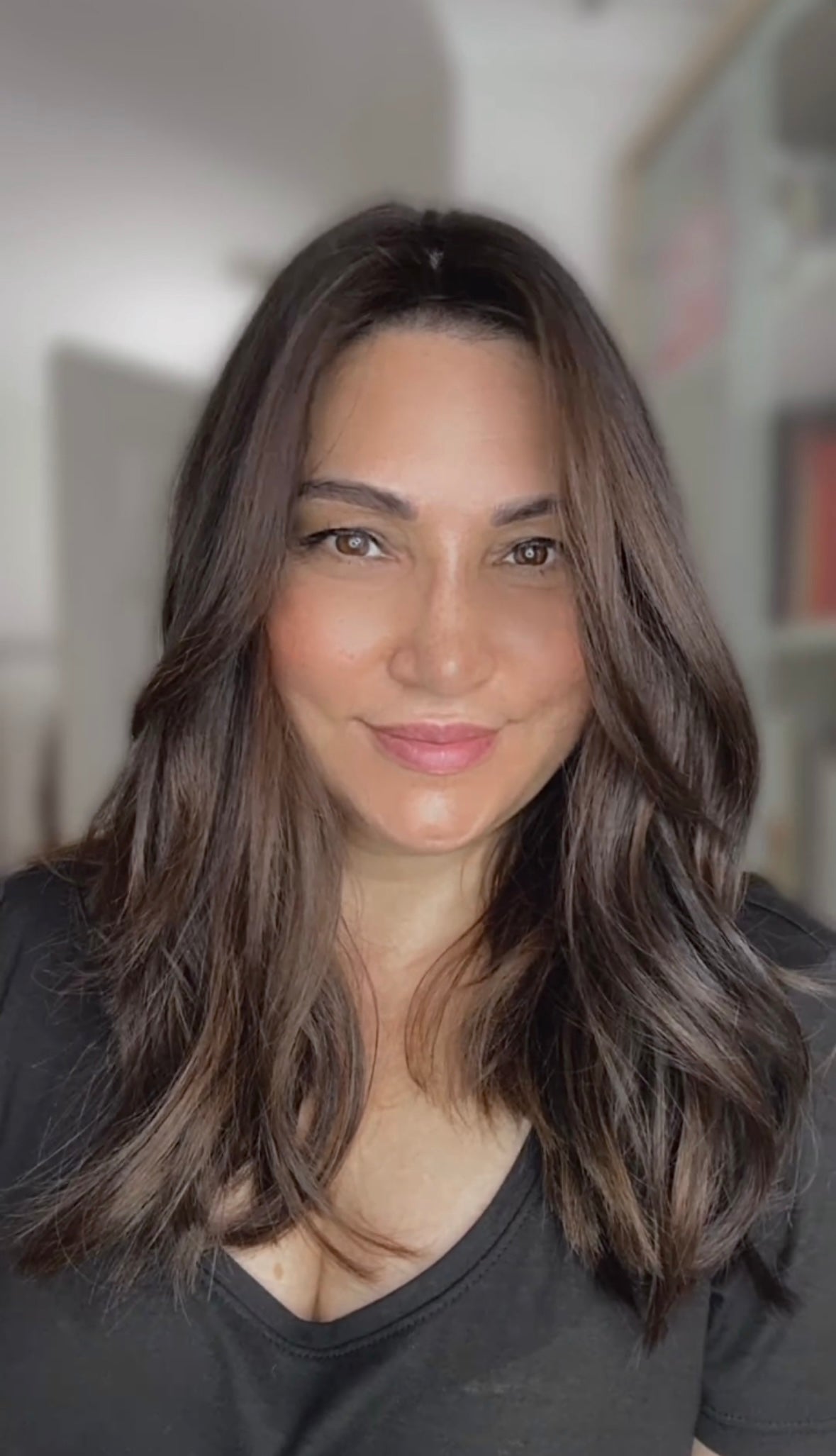 Reserved for S. FEATHERLITE VIRGIN BASE DARK BROWN TOPPER WARM BALAYAGE