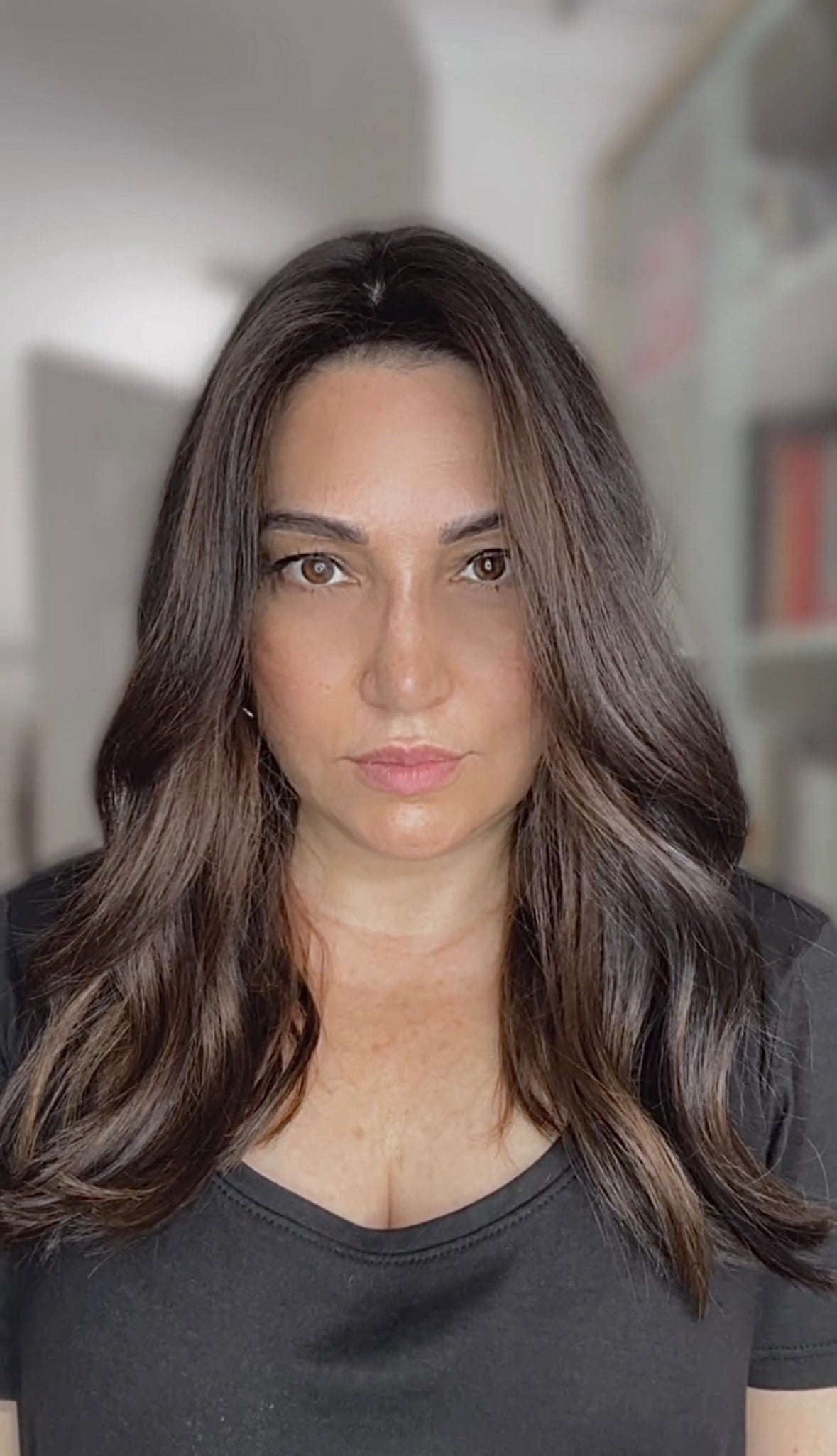 Reserved for S. FEATHERLITE VIRGIN BASE DARK BROWN TOPPER WARM BALAYAGE