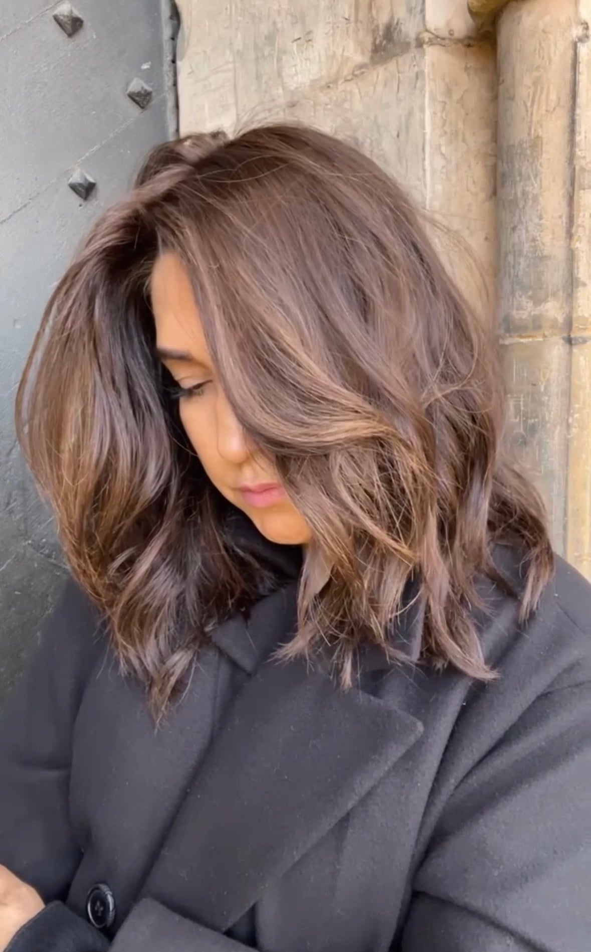 FEATHERLITE DARK BROWN TOPPER WITH CARAMEL BALAYAGE