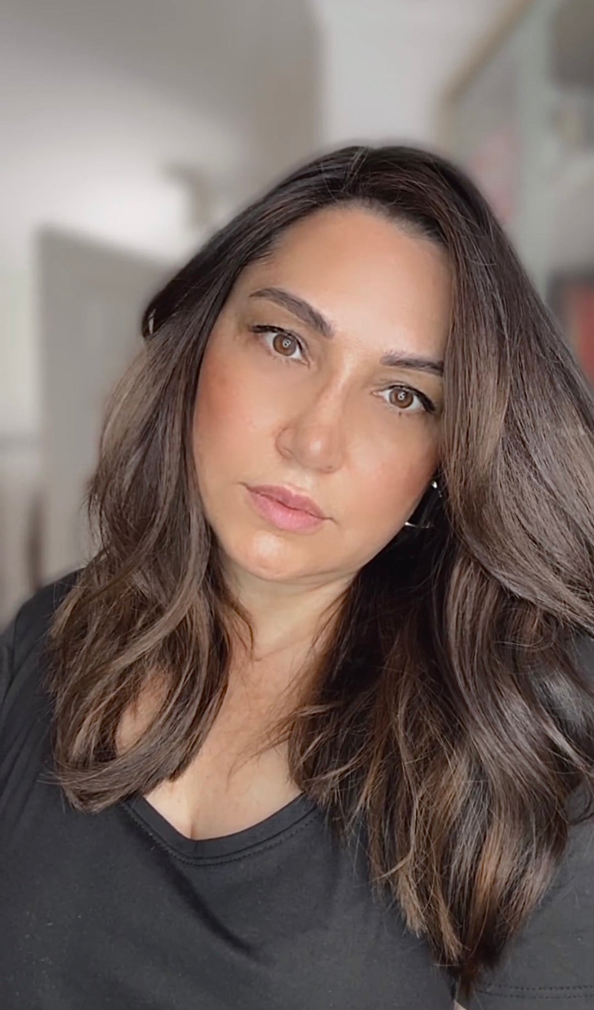Reserved for S. FEATHERLITE VIRGIN BASE DARK BROWN TOPPER WARM BALAYAGE