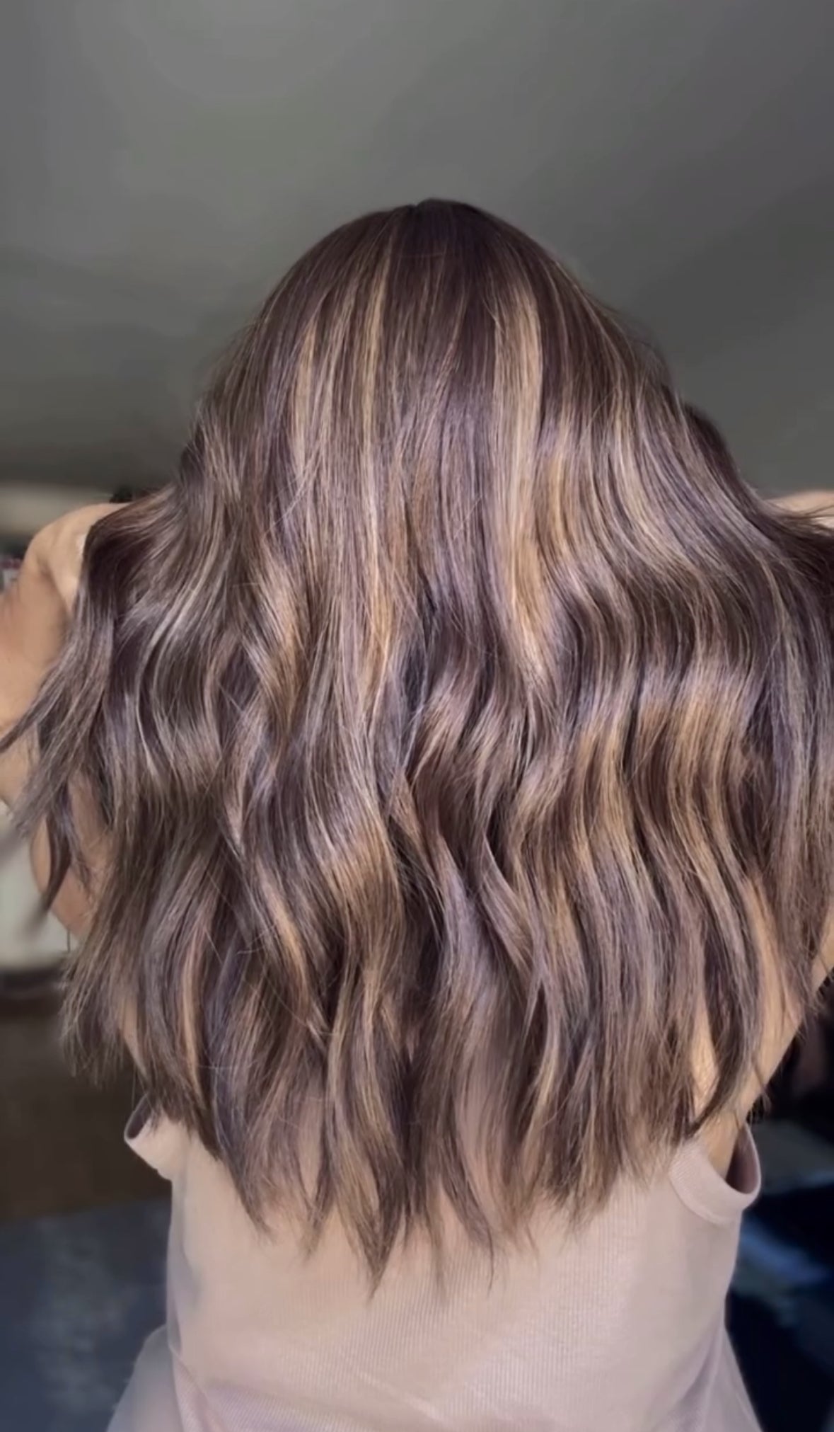 FEATHERLITE MEDUIM/LIGHT BROWN ASHY BALAYAGE TOPPER
