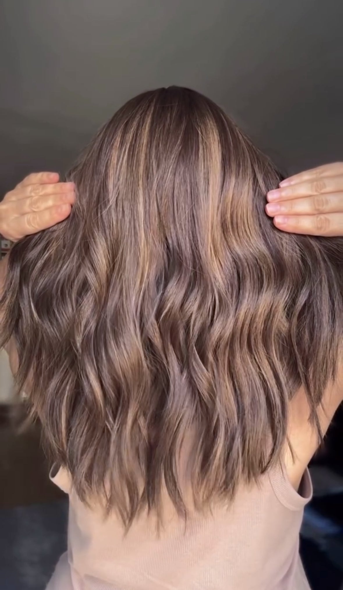 FEATHERLITE MEDUIM/LIGHT BROWN ASHY BALAYAGE TOPPER