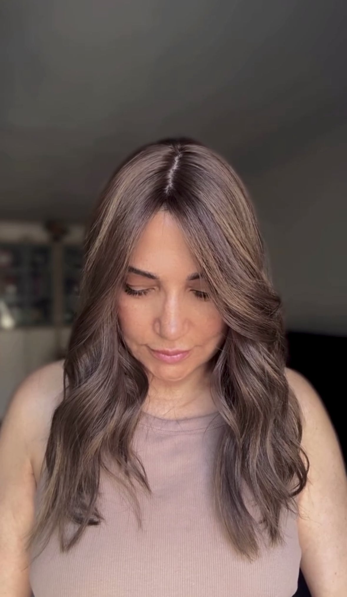 FEATHERLITE MEDUIM/LIGHT BROWN ASHY BALAYAGE TOPPER