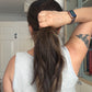DARK BEOWN/SOFT BLACK VIRGIN TOPPER WITH ASHY RIBBON BALAYAGE