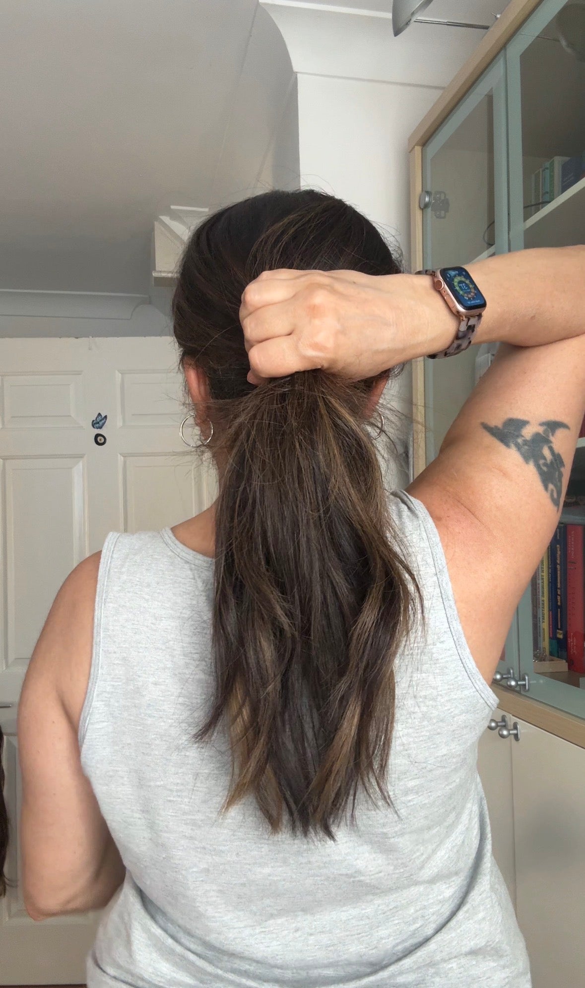 DARK BEOWN/SOFT BLACK VIRGIN TOPPER WITH ASHY RIBBON BALAYAGE