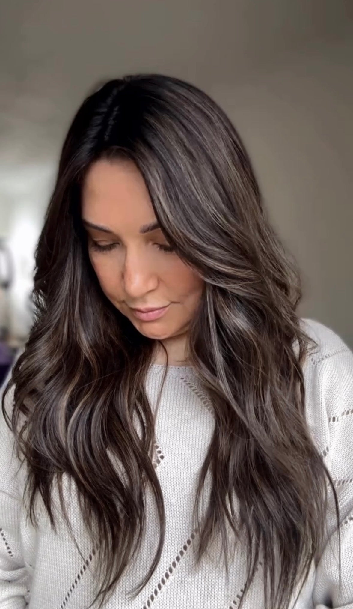 DARK BROWN ASHY BALAYAGE TOPPER