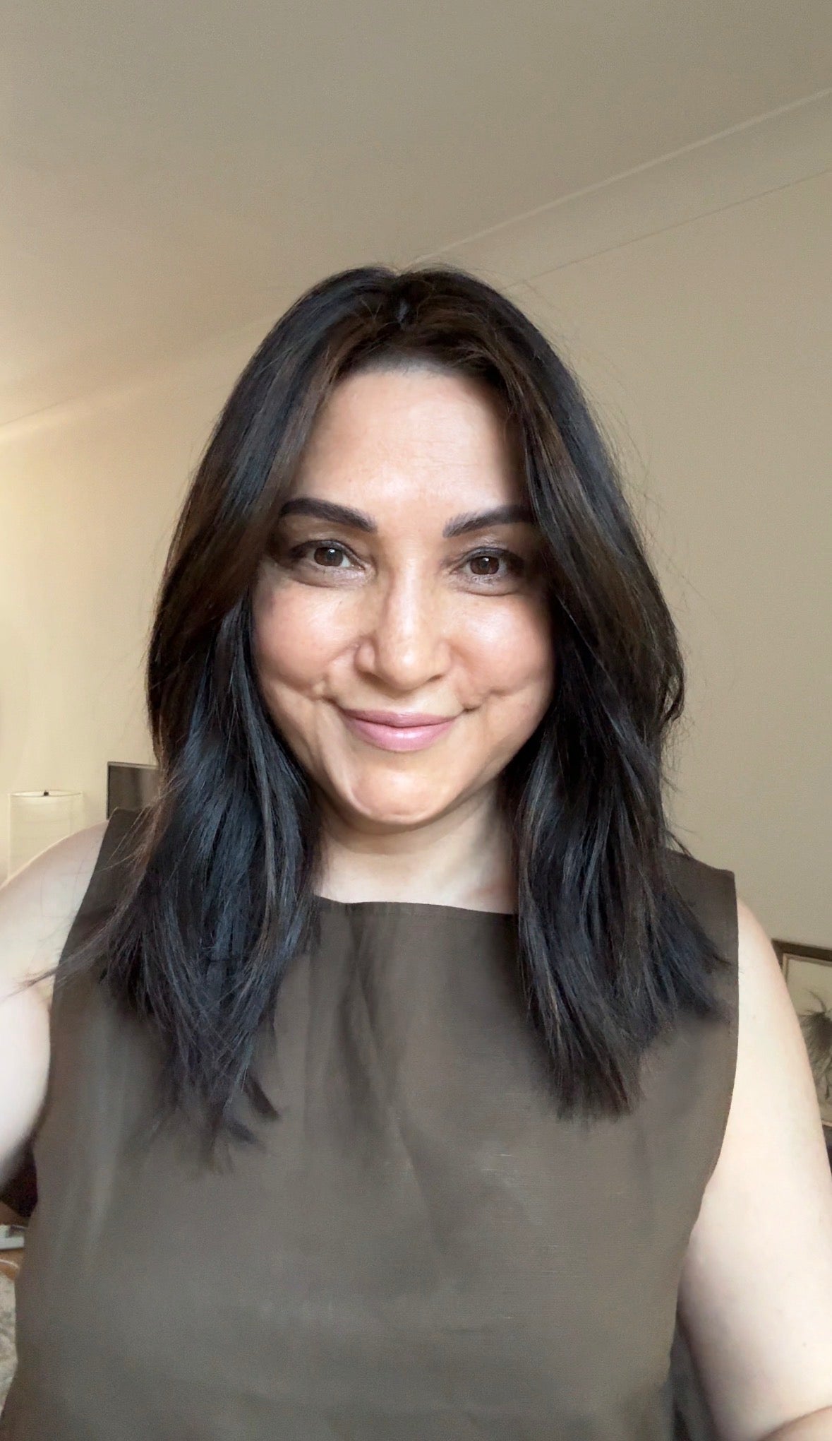 VIRGIN BASE DARK BROWN TOPPER WITH SOFT CARAMEL BALAYAGE