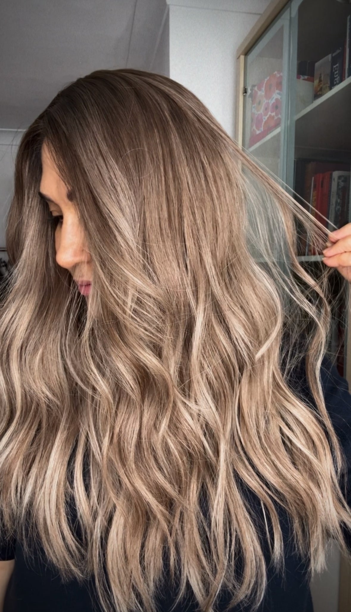 FEATHERLITE ASHY BLONDE TOPPER WITH DARK ROOT/ 2-4 WEEKS PREPARATION TIME