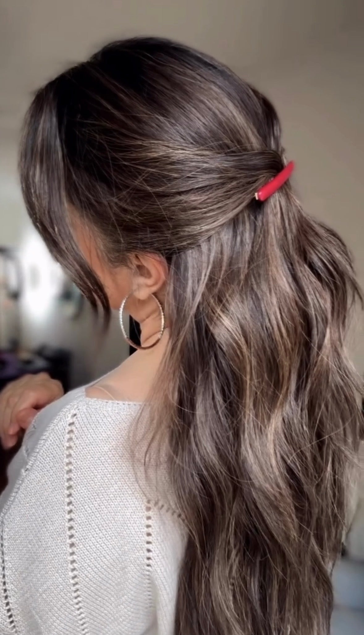 DARK BROWN ASHY BALAYAGE TOPPER