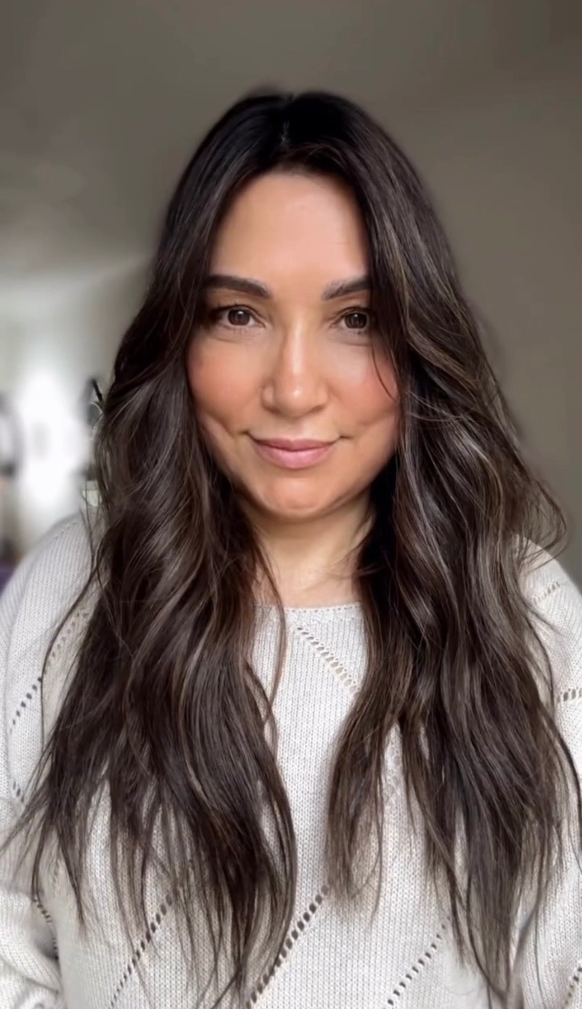 DARK BROWN ASHY BALAYAGE TOPPER