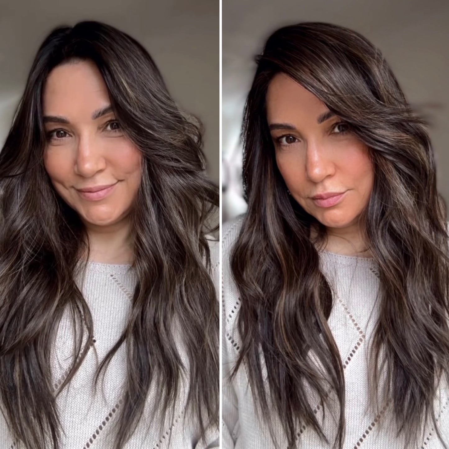 DARK BROWN ASHY BALAYAGE TOPPER