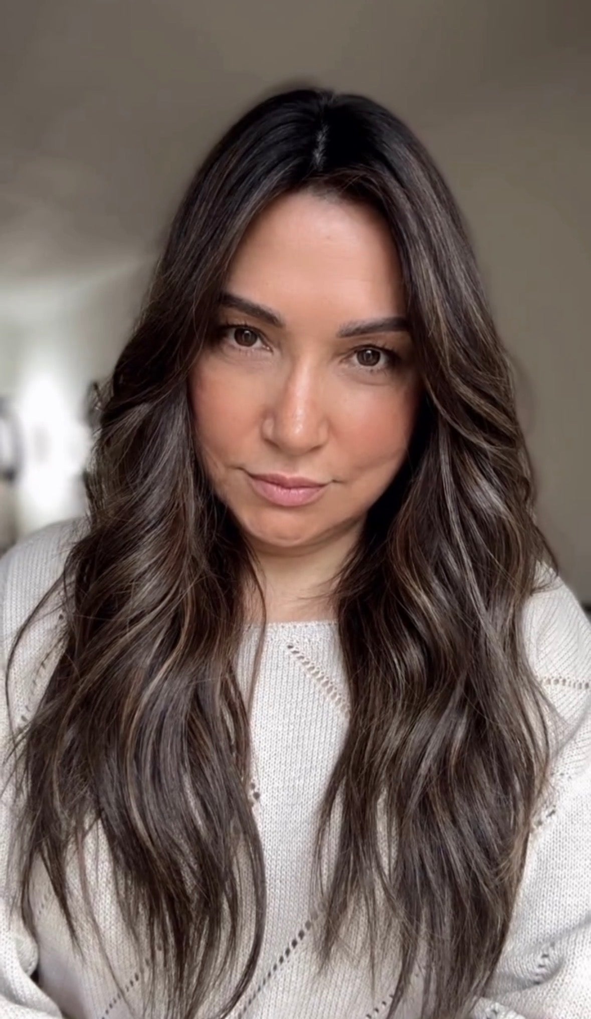 DARK BROWN ASHY BALAYAGE TOPPER