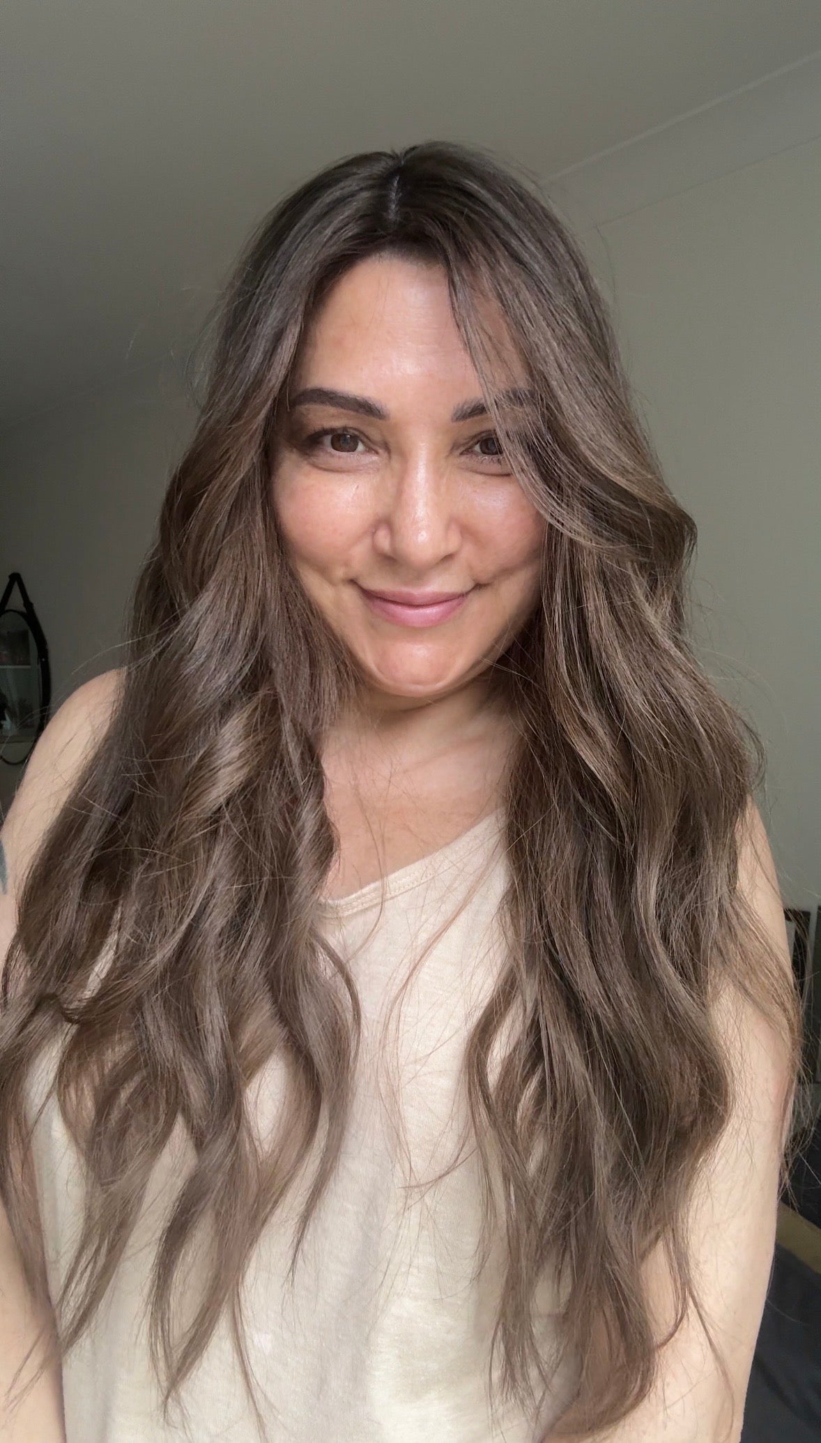 LIGHT BROWN TOPPER WITH SOFT SUBTLE CARAMEL BALAYAGE