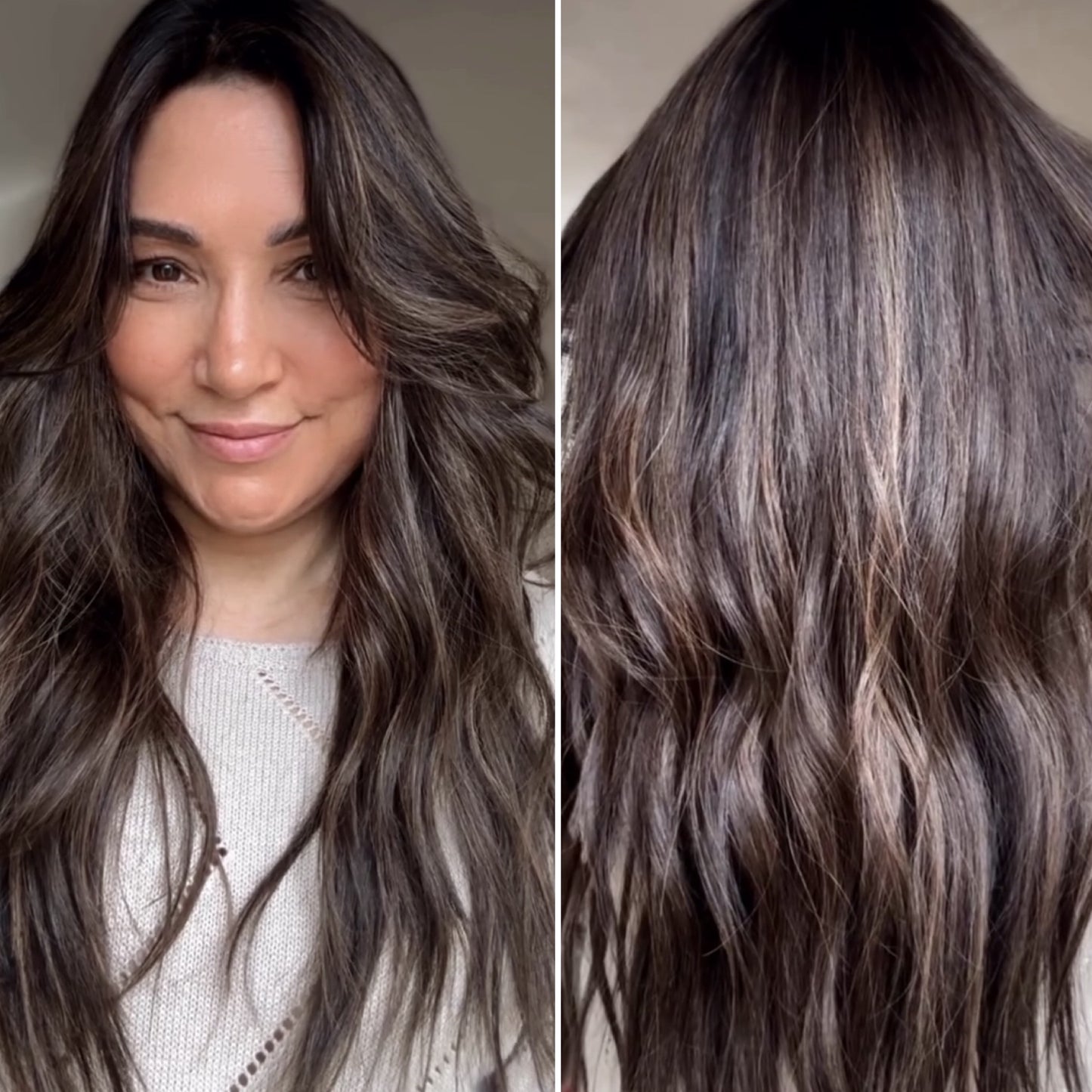 DARK BROWN ASHY BALAYAGE TOPPER
