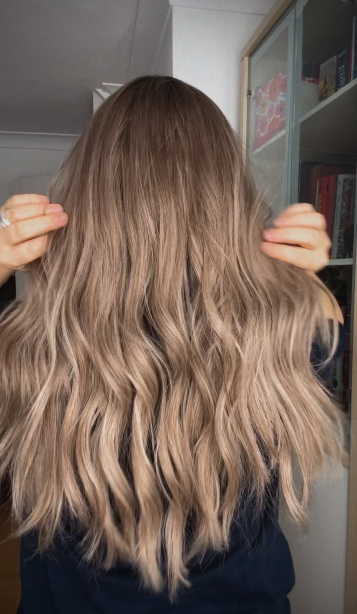 FEATHERLITE ASHY BLONDE TOPPER WITH DARK ROOT/ 2-4 WEEKS PREPARATION TIME