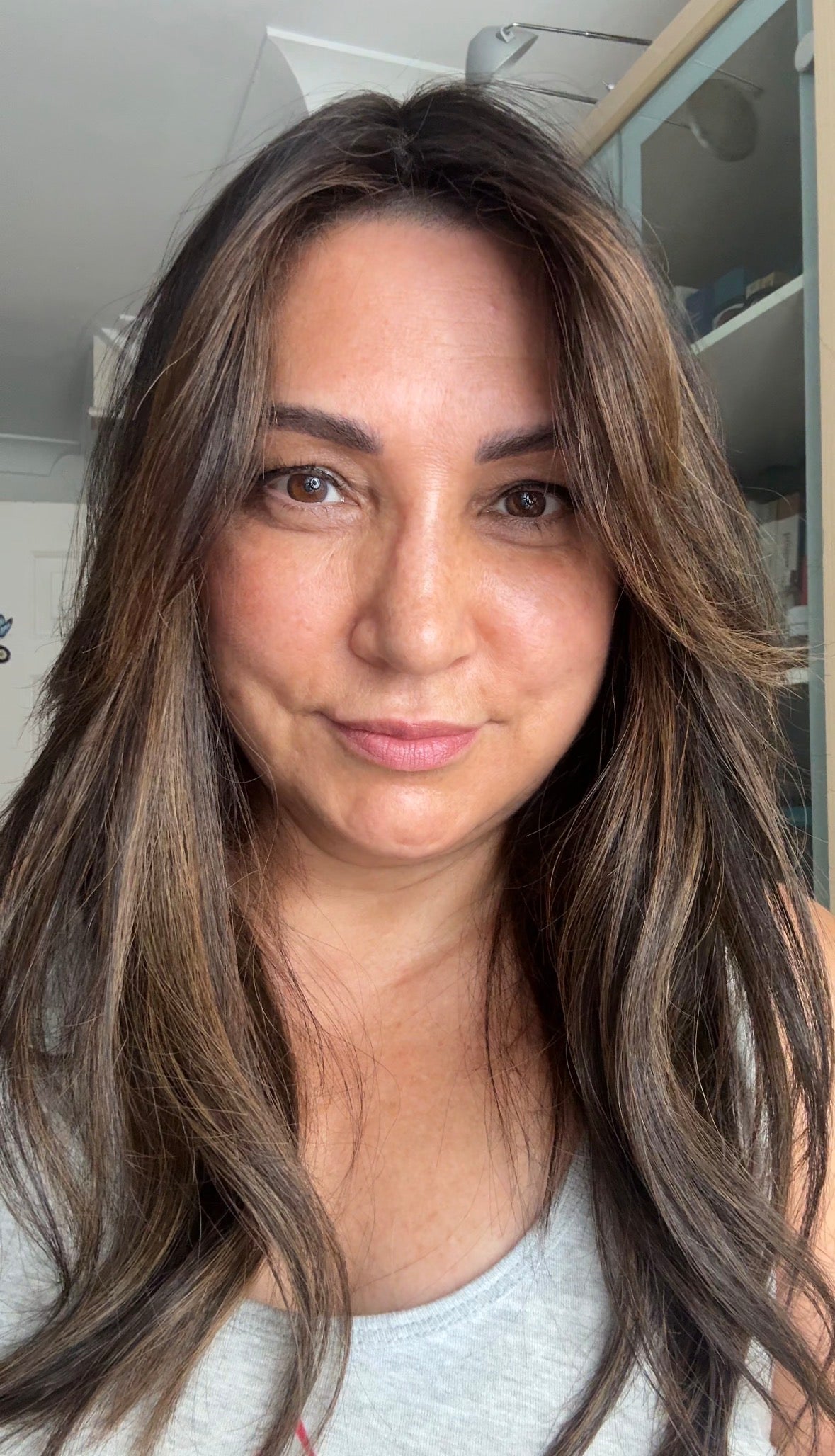 DARK BEOWN/SOFT BLACK VIRGIN TOPPER WITH ASHY RIBBON BALAYAGE