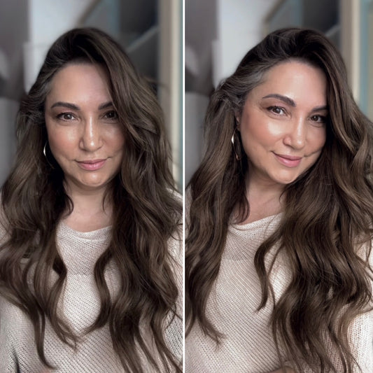 MEDIUM BROWN TOPPER WITH SOFT SUBTLE CARAMEL BALAYAGE