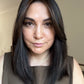 VIRGIN BASE DARK BROWN TOPPER WITH SOFT CARAMEL BALAYAGE