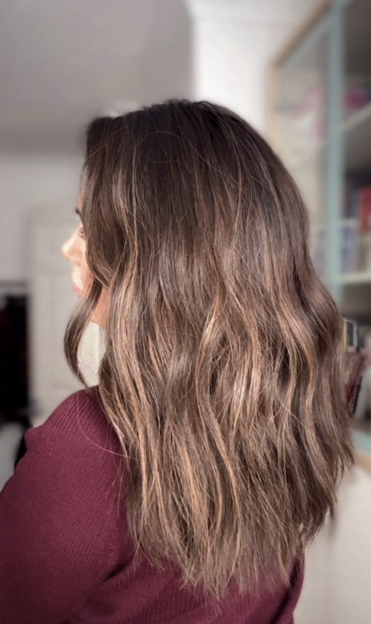 MEDIUM TO DARK BROWN ASHY BALAYAGE TOPPER