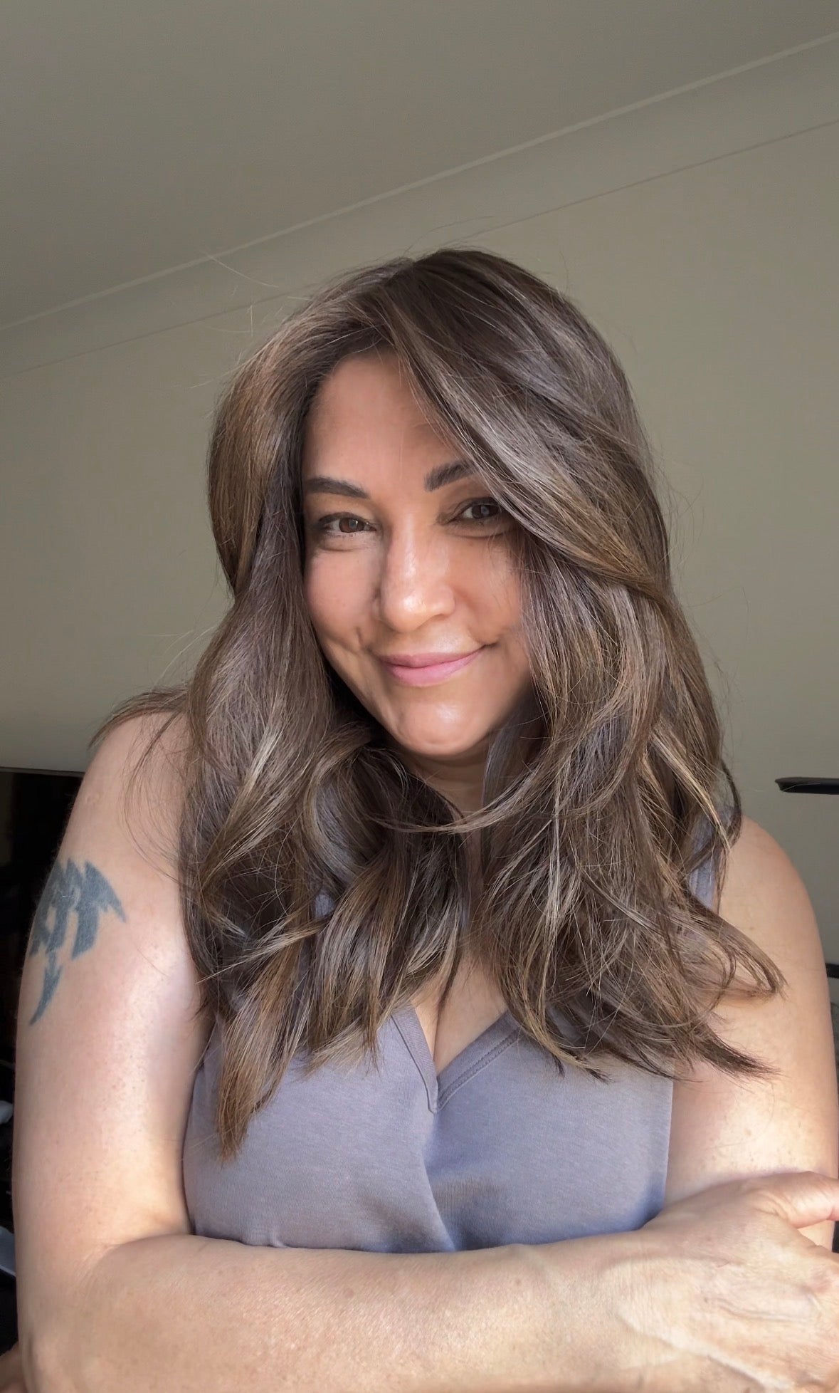 MEDIUM BROWN ASHY BALAYAGE TOPPER
