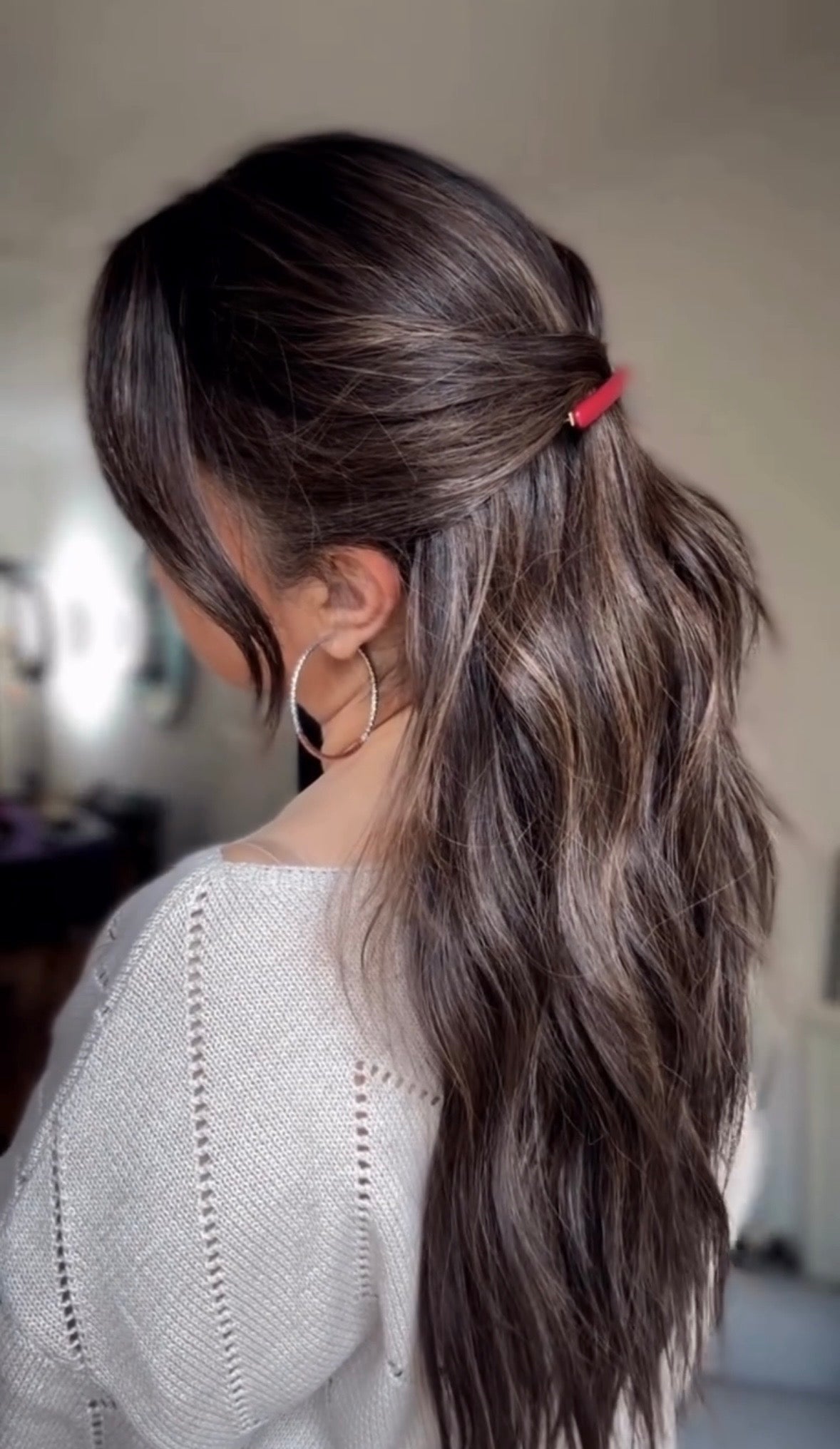 DARK BROWN ASHY BALAYAGE TOPPER