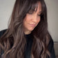 FEATHERLITE VIRGIN BROWN TOPPER WITH SUBTLE CARAMEL BALAYAGE