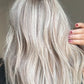 ASH BLONDE TOPPER WITH SUBTLE SOFT ROOT SHADOW